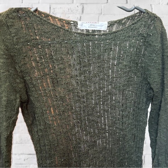 ZARA knit see-through kaki sweater- size medium - Picture 4 of 4